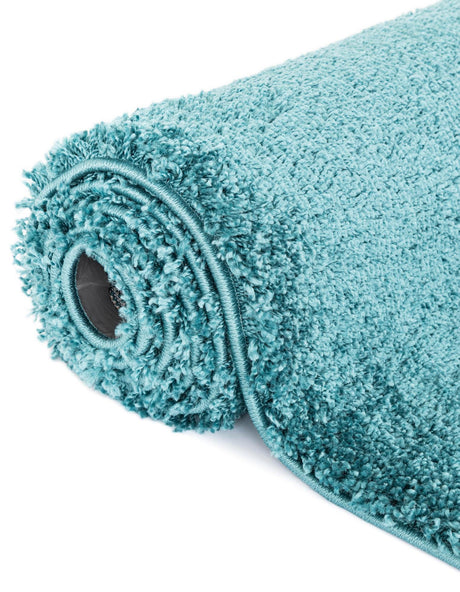 Turquoise 3' 3 x 5' 3 Soft Solid Shag Rectangle Area Rug Thick Soft Touch Fluffy & Plush Shaggy Pile