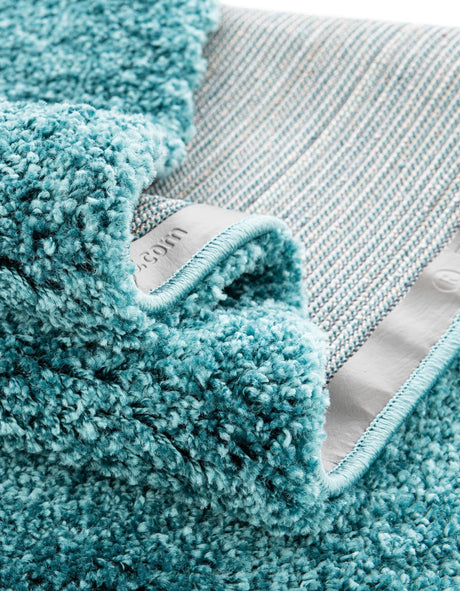 Turquoise 3' 3 x 5' 3 Soft Solid Shag Rectangle Area Rug Thick Soft Touch Fluffy & Plush Shaggy Pile 100% Polypropylene Minimalist Carpet for Modern Home Interiors for Sale at Rug Engine