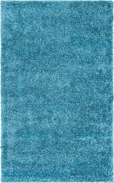 Turquoise 3' 3 x 5' 3 Soft Solid Shag Rectangle Area Rug Thick Soft Touch Fluffy & Plush Shaggy Pile