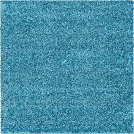 Turquoise 8' x 8' Soft Solid Shag Square Area Rug Thick Soft Touch Fluffy & Plush Shaggy Pile