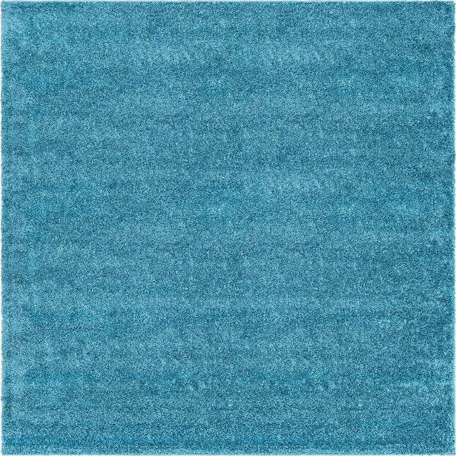 Turquoise 8' x 8' Soft Solid Shag Square Area Rug Thick Soft Touch Fluffy & Plush Shaggy Pile