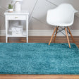 Turquoise 8' x 8' Soft Solid Shag Square Area Rug Thick Soft Touch Fluffy & Plush Shaggy Pile
