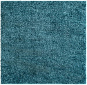 Turquoise 5' 1 x 5' 1 Soft Solid Shag Square Area Rug Thick Soft Touch Fluffy & Plush Shaggy Pile