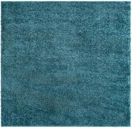 Turquoise 5' 1 x 5' 1 Soft Solid Shag Square Area Rug Thick Soft Touch Fluffy & Plush Shaggy Pile