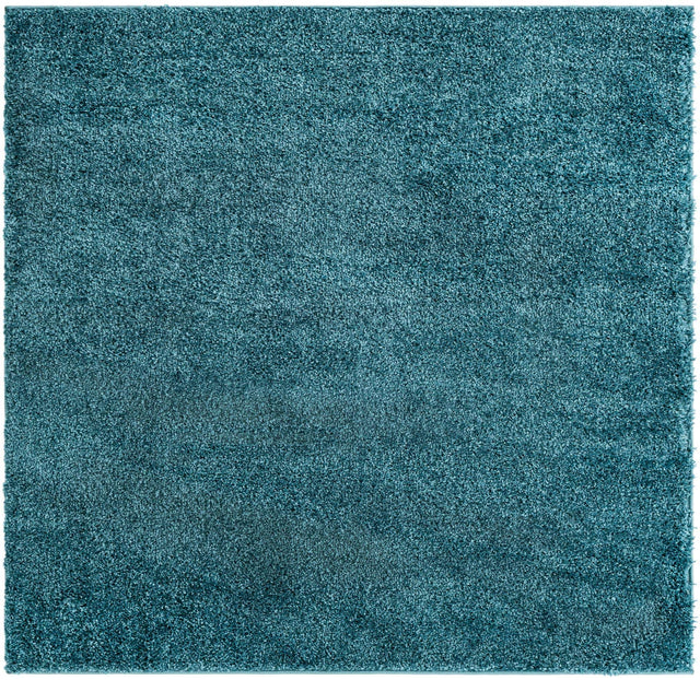 Turquoise 5' 1 x 5' 1 Soft Solid Shag Square Area Rug Thick Soft Touch Fluffy & Plush Shaggy Pile