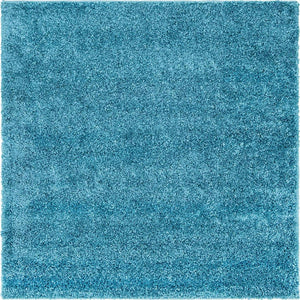 Turquoise 4' 1 x 4' 1 Soft Solid Shag Square Area Rug Thick Soft Touch Fluffy & Plush Shaggy Pile