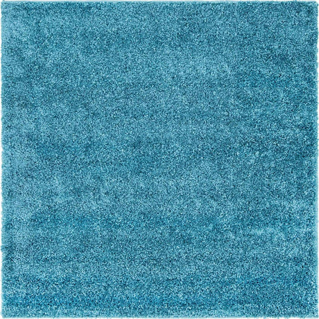 Turquoise 4' 1 x 4' 1 Soft Solid Shag Square Area Rug Thick Soft Touch Fluffy & Plush Shaggy Pile
