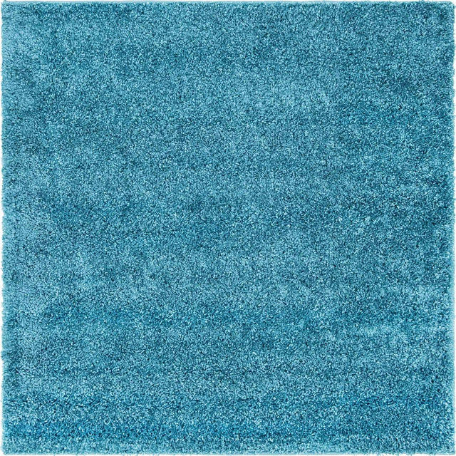 Turquoise 4' 1 x 4' 1 Soft Solid Shag Square Area Rug Thick Soft Touch Fluffy & Plush Shaggy Pile
