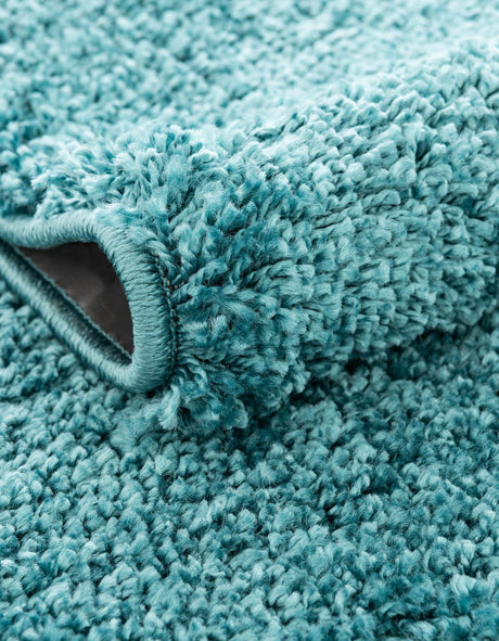 Turquoise 6' 1 x 6' 1 Soft Solid Shag Round Area Rug Thick Soft Touch Fluffy & Plush Shaggy Pile 100% Polypropylene Minimalist Carpet for Modern Home Interiors for Sale at Rug Engine