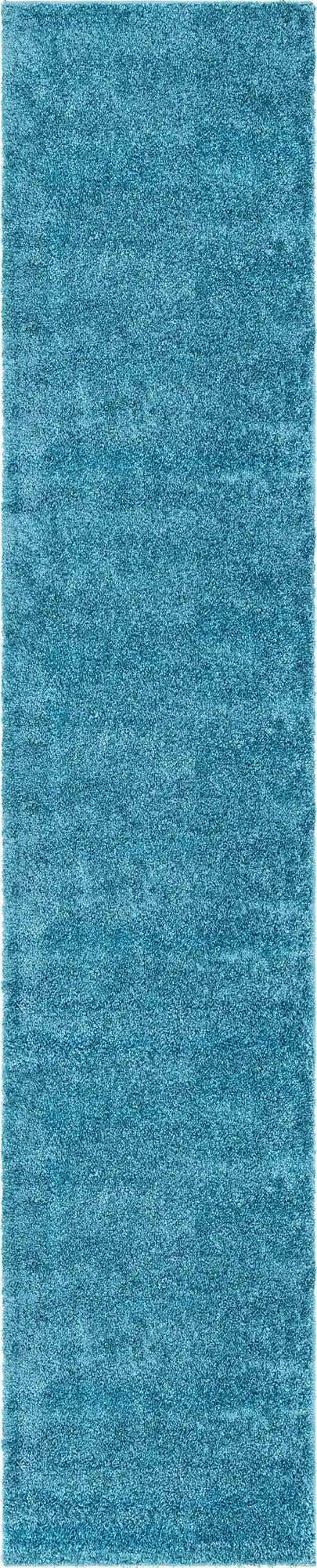 Turquoise 2' 7 x 13' 1 Soft Solid Shag Runner Area Rug Thick Soft Touch Fluffy & Plush Shaggy Pile