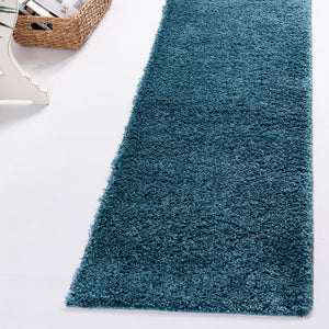 Turquoise 2' 7 x 13' 1 Soft Solid Shag Runner Area Rug Thick Soft Touch Fluffy & Plush Shaggy Pile