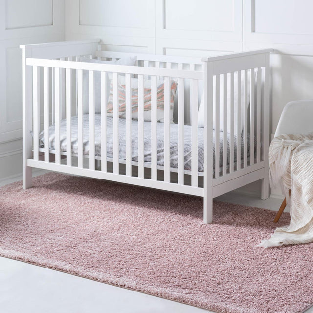 Pink 9' 10 x 13' 1 Soft Solid Shag Rectangle Area Rug Thick Soft Touch Fluffy & Plush Shaggy Pile