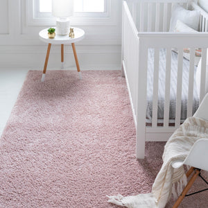 Pink 2' x 3' 1 Soft Solid Shag Rectangle Area Rug Thick Soft Touch Fluffy & Plush Shaggy Pile