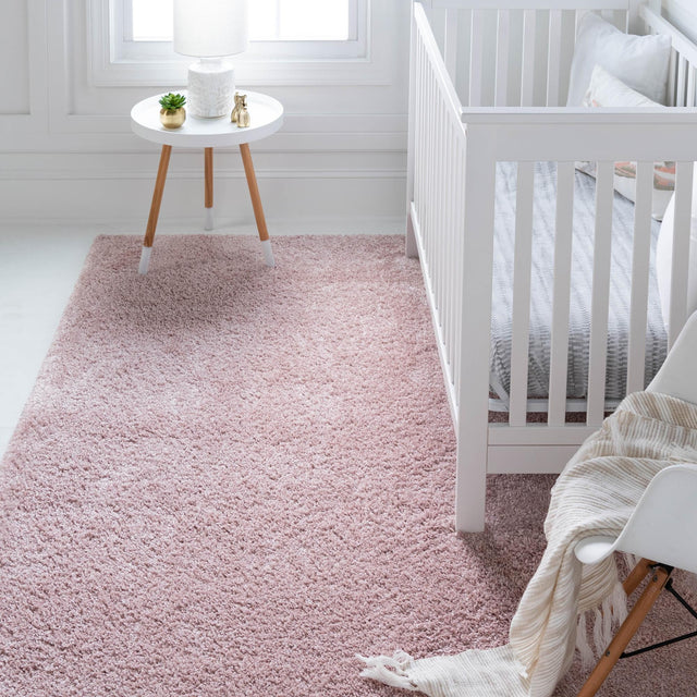 Pink 2' x 3' 1 Soft Solid Shag Rectangle Area Rug Thick Soft Touch Fluffy & Plush Shaggy Pile