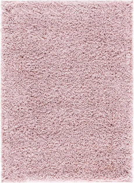 Pink 2' x 3' 1 Soft Solid Shag Rectangle Area Rug Thick Soft Touch Fluffy & Plush Shaggy Pile