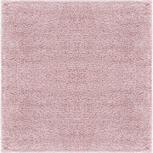 Pink 7' 10 x 7' 10 Soft Solid Shag Square Area Rug Thick Soft Touch Fluffy & Plush Shaggy Pile