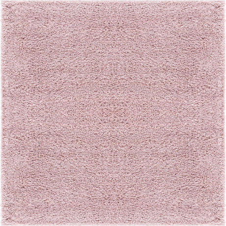 Pink 7' 10 x 7' 10 Soft Solid Shag Square Area Rug Thick Soft Touch Fluffy & Plush Shaggy Pile