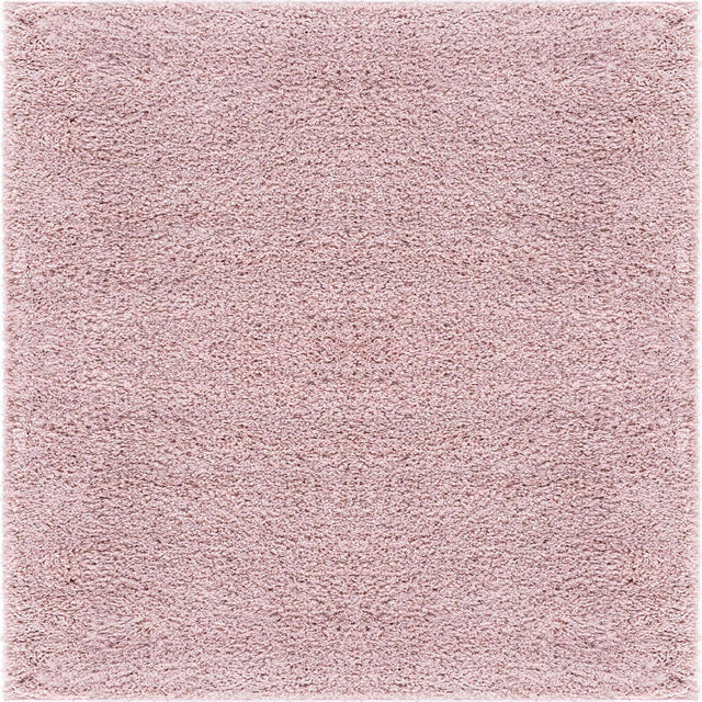 Pink 7' 10 x 7' 10 Soft Solid Shag Square Area Rug Thick Soft Touch Fluffy & Plush Shaggy Pile