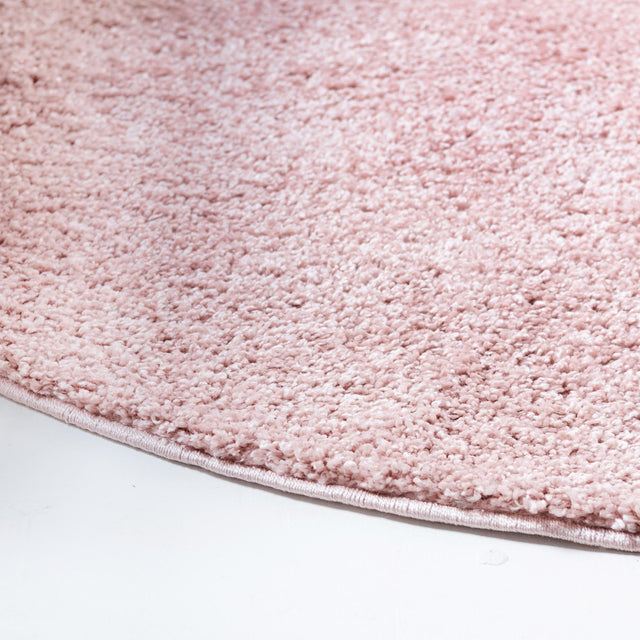 Pink 8' x 8' Soft Solid Shag Round Area Rug Thick Soft Touch Fluffy & Plush Shaggy Pile