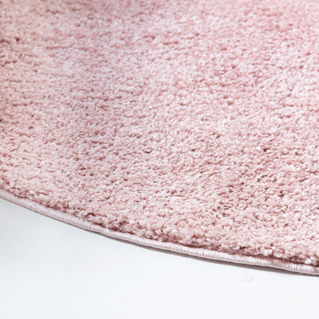 Pink 3' 3 x 3' 3 Soft Solid Shag Round Area Rug Thick Soft Touch Fluffy & Plush Shaggy Pile 100% Polypropylene Minimalist Carpet for Modern Home Interiors for Sale at Rug Engine