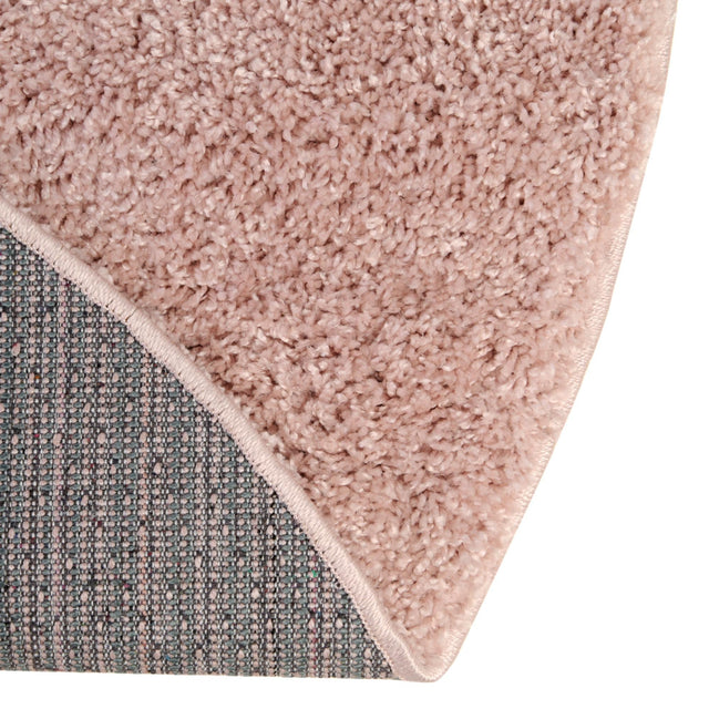 Pink 8' x 8' Soft Solid Shag Round Area Rug Thick Soft Touch Fluffy & Plush Shaggy Pile