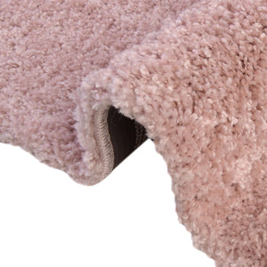 Pink 8' x 8' Soft Solid Shag Round Area Rug Thick Soft Touch Fluffy & Plush Shaggy Pile