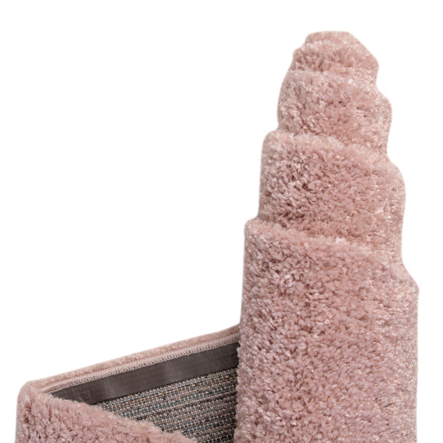 Pink 8' x 8' Soft Solid Shag Round Area Rug Thick Soft Touch Fluffy & Plush Shaggy Pile