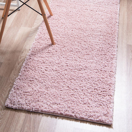 Pink 2' 7 x 10' Soft Solid Shag Runner Area Rug Thick Soft Touch Fluffy & Plush Shaggy Pile