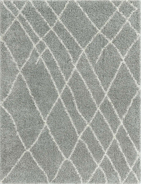 Cloud Gray 9' 10 x 13' 1 Soft Touch Shag Rectangle Area Rug Thick Soft Touch Fluffy & Plush Shaggy Pile