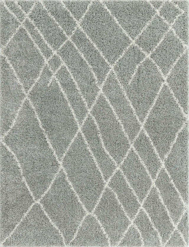 Cloud Gray 9' 10 x 13' 1 Soft Touch Shag Rectangle Area Rug Thick Soft Touch Fluffy & Plush Shaggy Pile