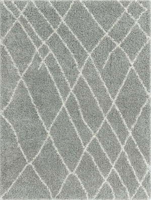 Cloud Gray 9' x 12' Soft Touch Shag Rectangle Area Rug Thick Soft Touch Fluffy & Plush Shaggy Pile