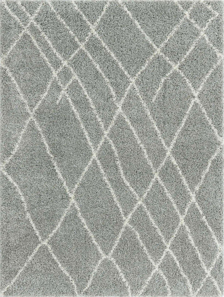 Cloud Gray 9' x 12' Soft Touch Shag Rectangle Area Rug Thick Soft Touch Fluffy & Plush Shaggy Pile