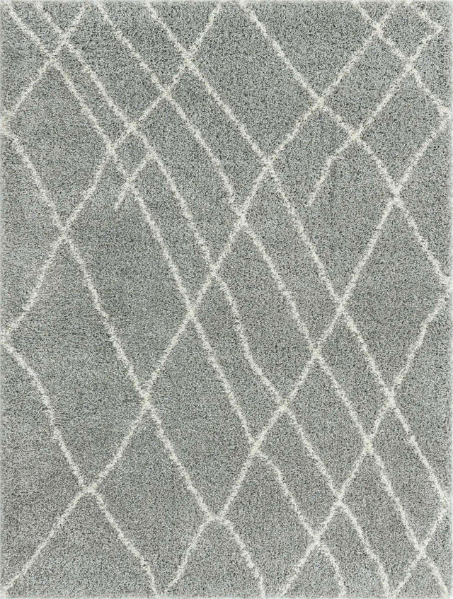Cloud Gray 9' x 12' Soft Touch Shag Rectangle Area Rug Thick Soft Touch Fluffy & Plush Shaggy Pile