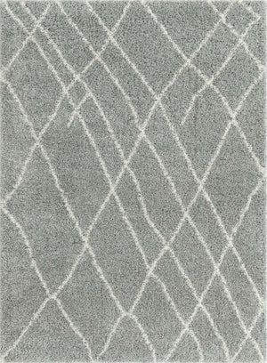 Cloud Gray 7' 10 x 11' Soft Touch Shag Rectangle Area Rug Thick Soft Touch Fluffy & Plush Shaggy Pile