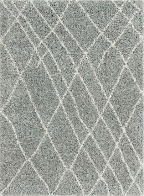 Cloud Gray 7' 10 x 11' Soft Touch Shag Rectangle Area Rug Thick Soft Touch Fluffy & Plush Shaggy Pile