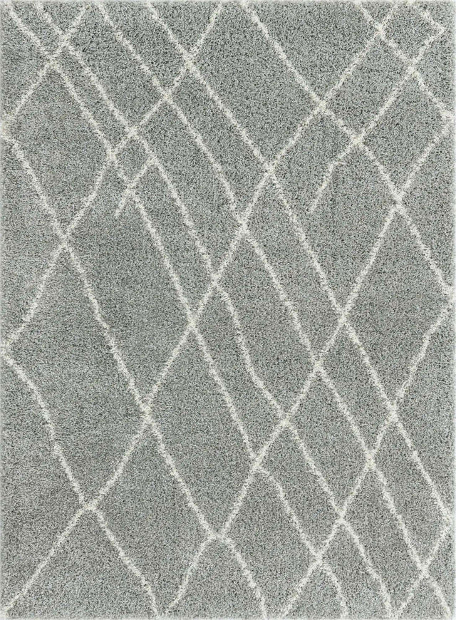 Cloud Gray 7' 10 x 11' Soft Touch Shag Rectangle Area Rug Thick Soft Touch Fluffy & Plush Shaggy Pile