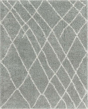 Cloud Gray 7' 10 x 10' Soft Touch Shag Rectangle Area Rug Thick Soft Touch Fluffy & Plush Shaggy Pile