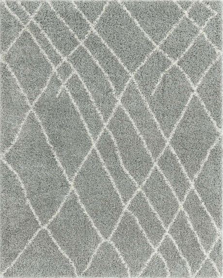 Cloud Gray 7' 10 x 10' Soft Touch Shag Rectangle Area Rug Thick Soft Touch Fluffy & Plush Shaggy Pile
