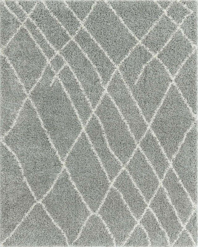 Cloud Gray 7' 10 x 10' Soft Touch Shag Rectangle Area Rug Thick Soft Touch Fluffy & Plush Shaggy Pile
