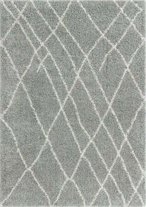 Cloud Gray 7' 1 x 10' Soft Touch Shag Rectangle Area Rug Thick Soft Touch Fluffy & Plush Shaggy Pile