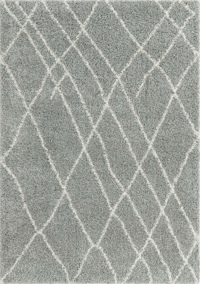 Cloud Gray 7' 1 x 10' Soft Touch Shag Rectangle Area Rug Thick Soft Touch Fluffy & Plush Shaggy Pile