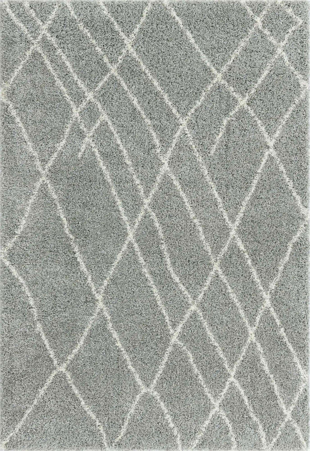 Cloud Gray 6' 1 x 9' Soft Touch Shag Rectangle Area Rug Thick Soft Touch Fluffy & Plush Shaggy Pile