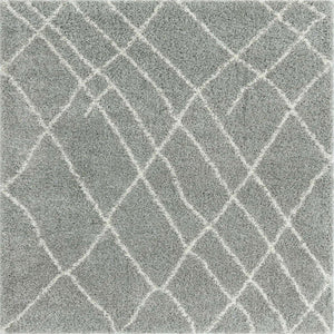 Cloud Gray 7' 10 x 7' 10 Soft Touch Shag Square Area Rug Thick Soft Touch Fluffy & Plush Shaggy Pile