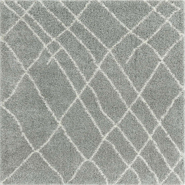 Cloud Gray 7' 10 x 7' 10 Soft Touch Shag Square Area Rug Thick Soft Touch Fluffy & Plush Shaggy Pile