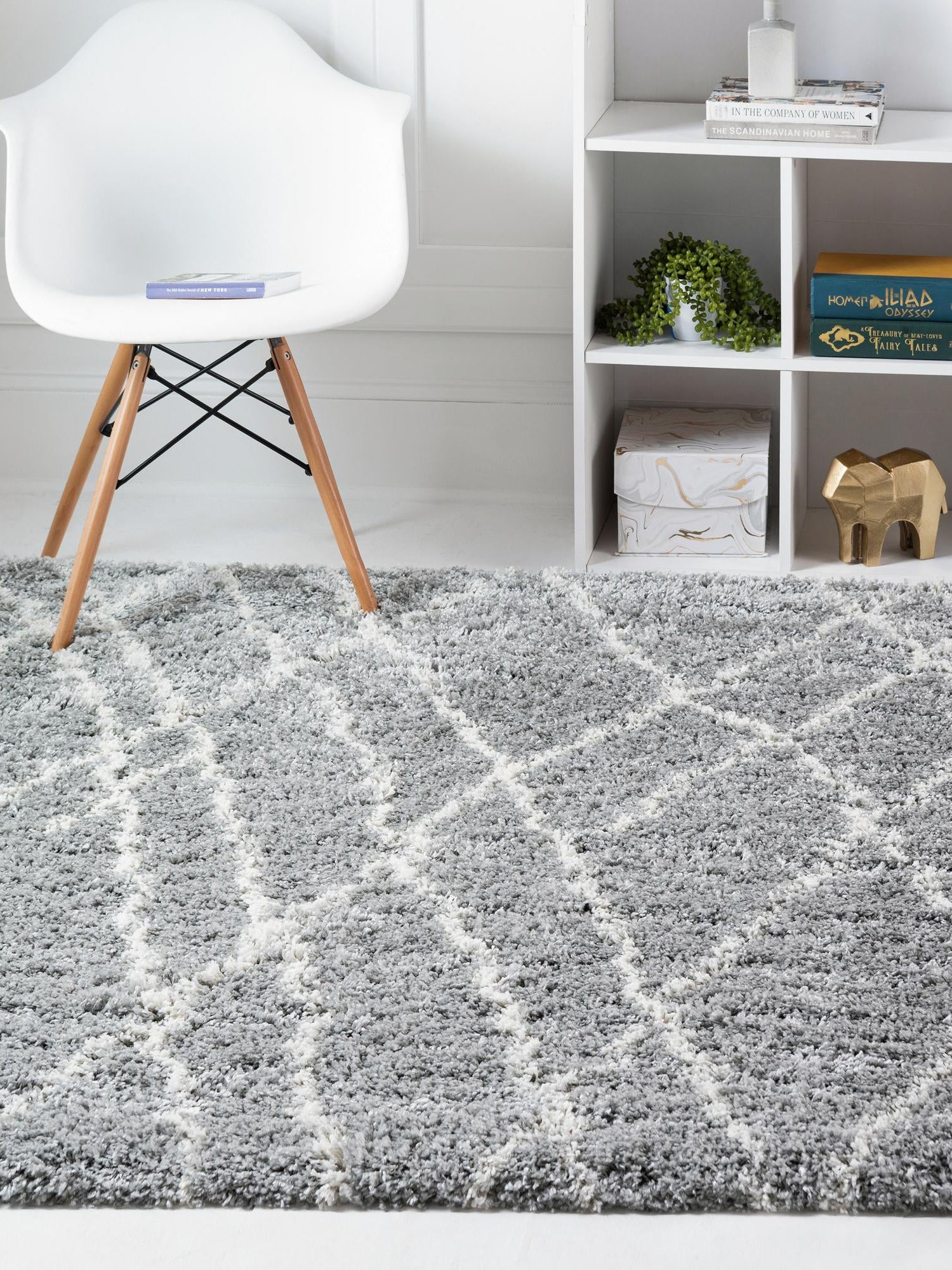 Cloud Gray 4' 1 x 4' 1 Soft Touch Shag Square Area Rug Thick Soft Touch Fluffy & Plush Shaggy Pile 100% Polypropylene Unique Carpet for Modern Home Interiors for Sale at Rug Engine