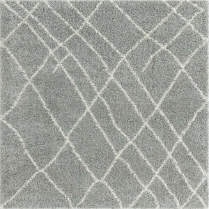 Cloud Gray 5' 3 x 5' 3 Soft Touch Shag Square Area Rug Thick Soft Touch Fluffy & Plush Shaggy Pile