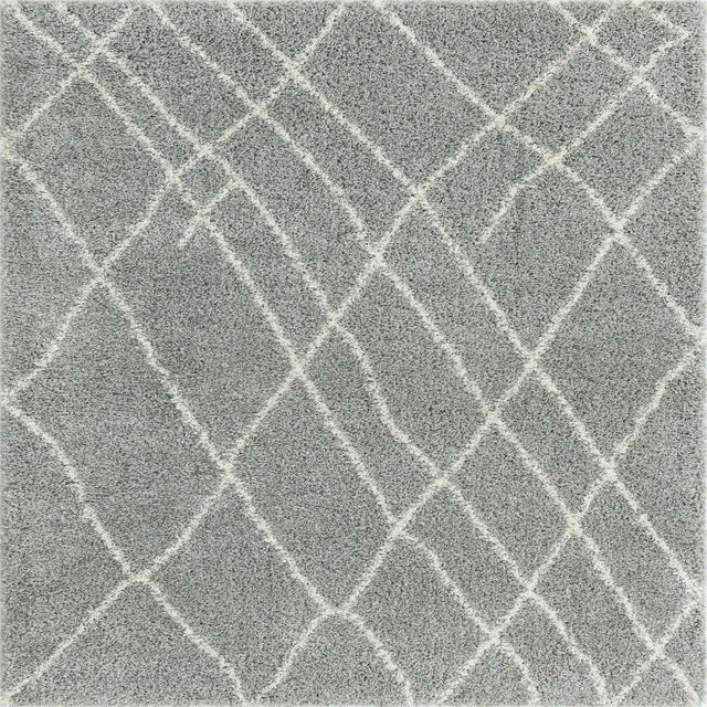 Cloud Gray 4' 1 x 4' 1 Soft Touch Shag Square Area Rug Thick Soft Touch Fluffy & Plush Shaggy Pile