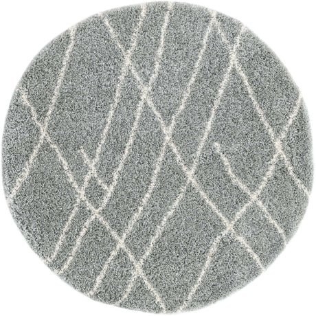 Cloud Gray 7' 10 x 7' 10 Soft Touch Shag Round Area Rug Thick Soft Touch Fluffy & Plush Shaggy Pile