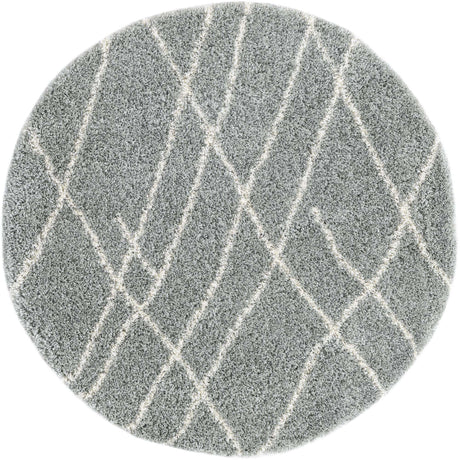 Cloud Gray 3' 3 x 3' 3 Soft Touch Shag Round Area Rug Thick Soft Touch Fluffy & Plush Shaggy Pile