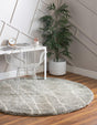 Cloud Gray 4' 1 x 4' 1 Soft Touch Shag Round Area Rug Thick Soft Touch Fluffy & Plush Shaggy Pile